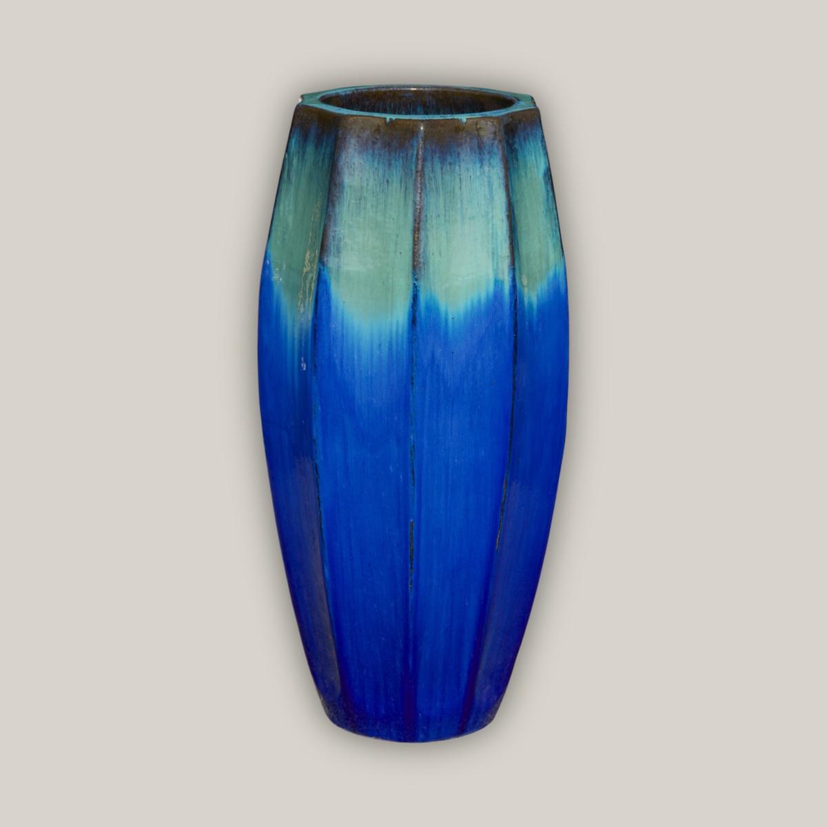 6077H52 - Turquoise/Blue Star Fruit Planter - 23" x 23" x 46" | Turquoise/Blue | Ceramic
