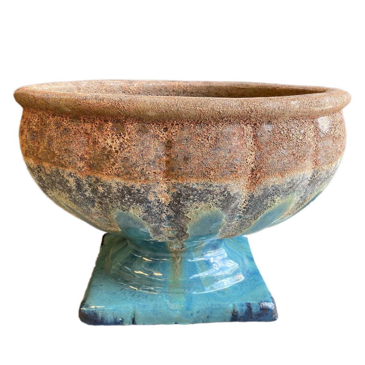 8615S43 - Angkor/Marble Green Ceramic Olympia Urn - 19" x 19" x 19" | Angkor/Marble Green