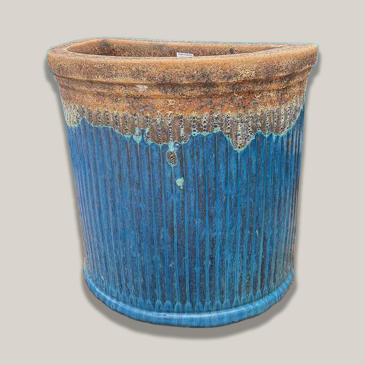 8837S43 8211 AngkorMarble Green Half Round Ceramic Wall Planter 8211 238221 x 138221 x 218221 AngkorMarble Green