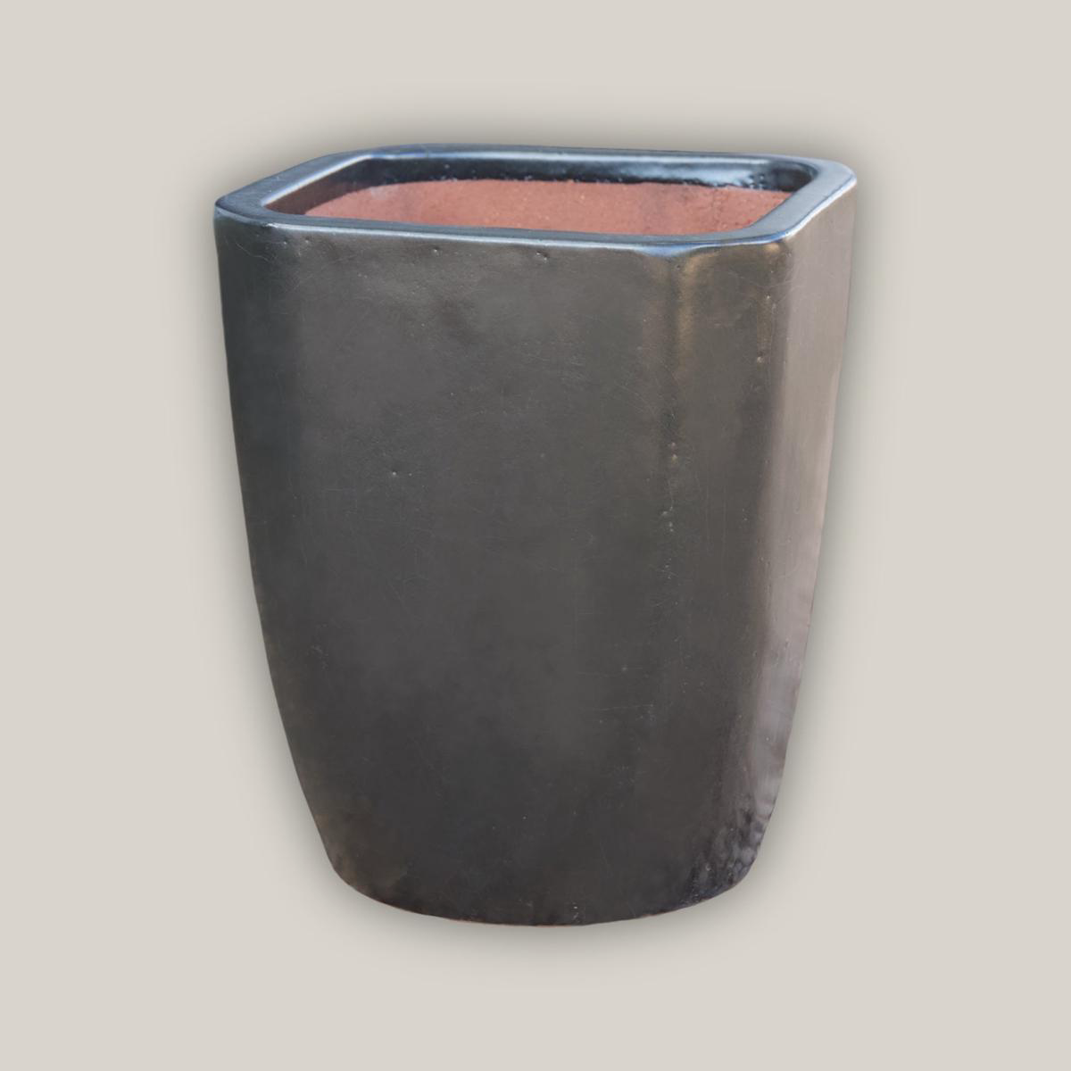 3015L1 8211 Matte Black Modern Tapered Square Planter 8211 178221 x 178221 x 228221 Matte Black