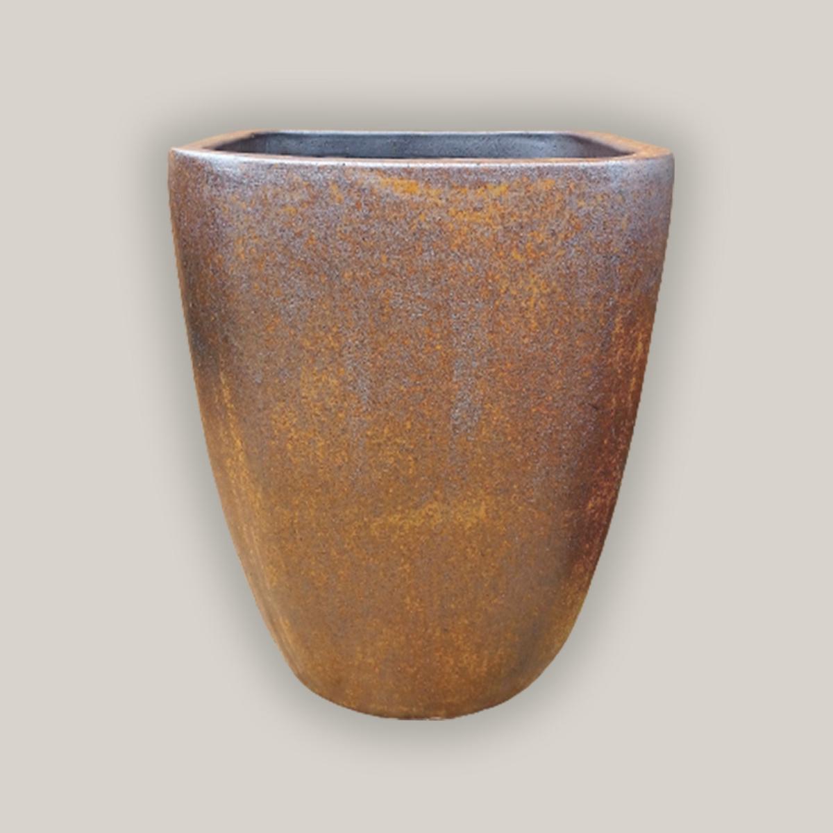 3015L99FS - Iron Finish Modern Tapered Square Planter - FREE SHIPPING - 13" x 13" x 17"