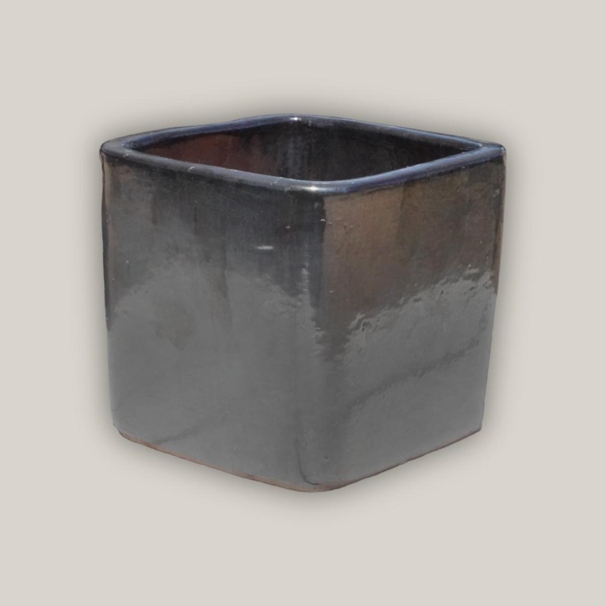 294M10 8211 Silver Black Ceramic Cubed Flowerpot 8211 98221 x 98221 x 98221 Silver Black