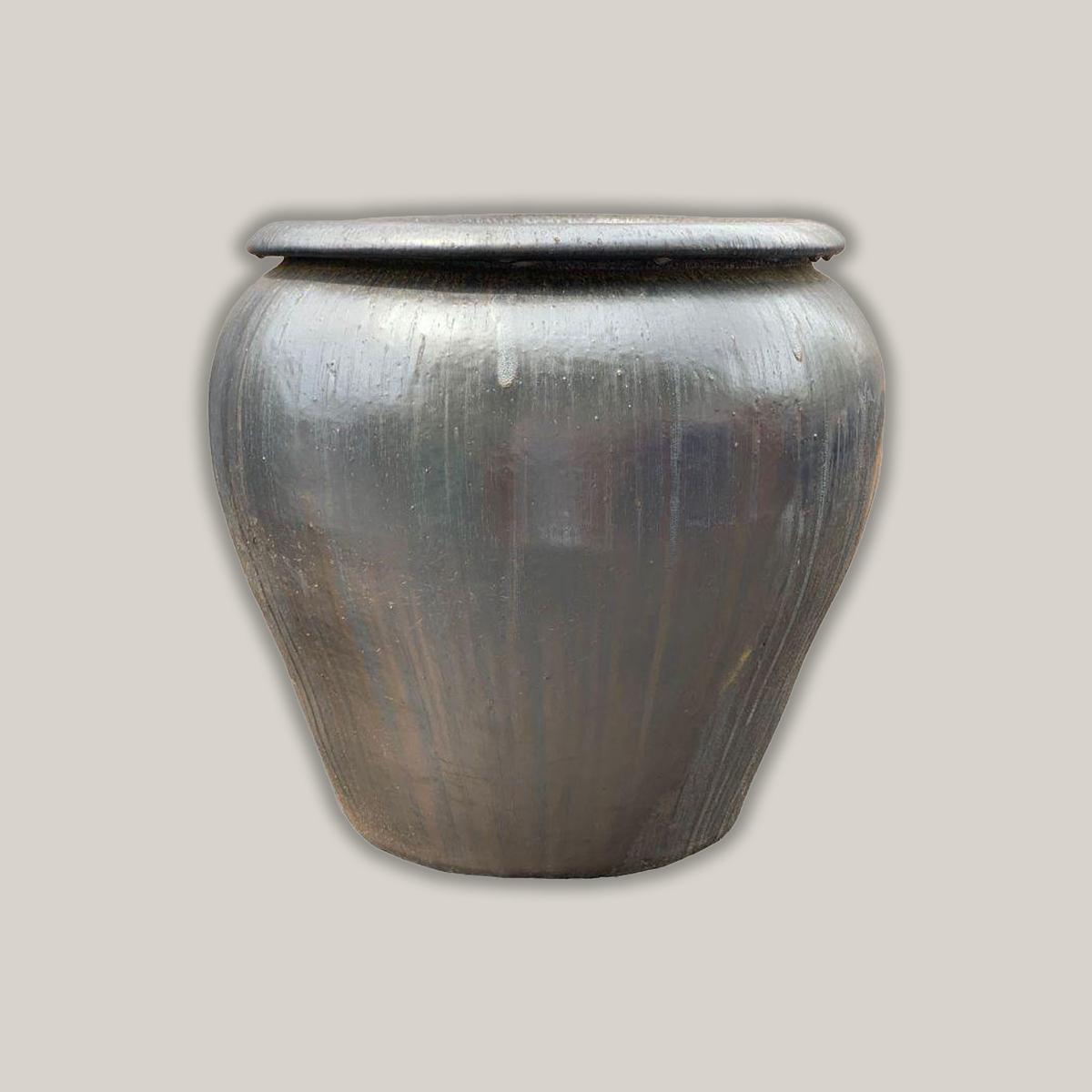9002C17 - Copper Gold Phoenix Ceramic Fish Bowl Planter - 26" x 26" x 26" / Copper Gold
