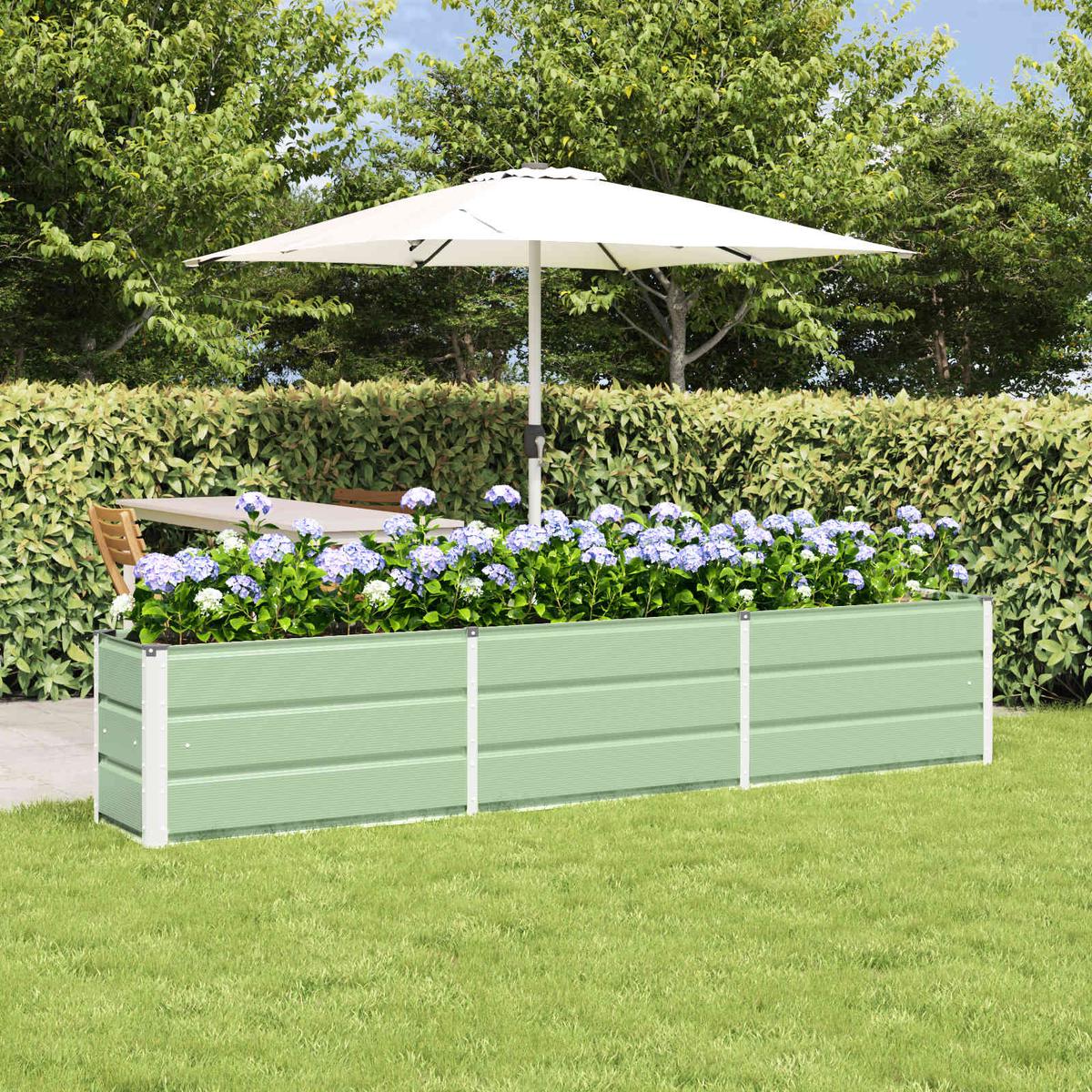 vidaXL Planter Green 240 x 40 x 45 cm Steel