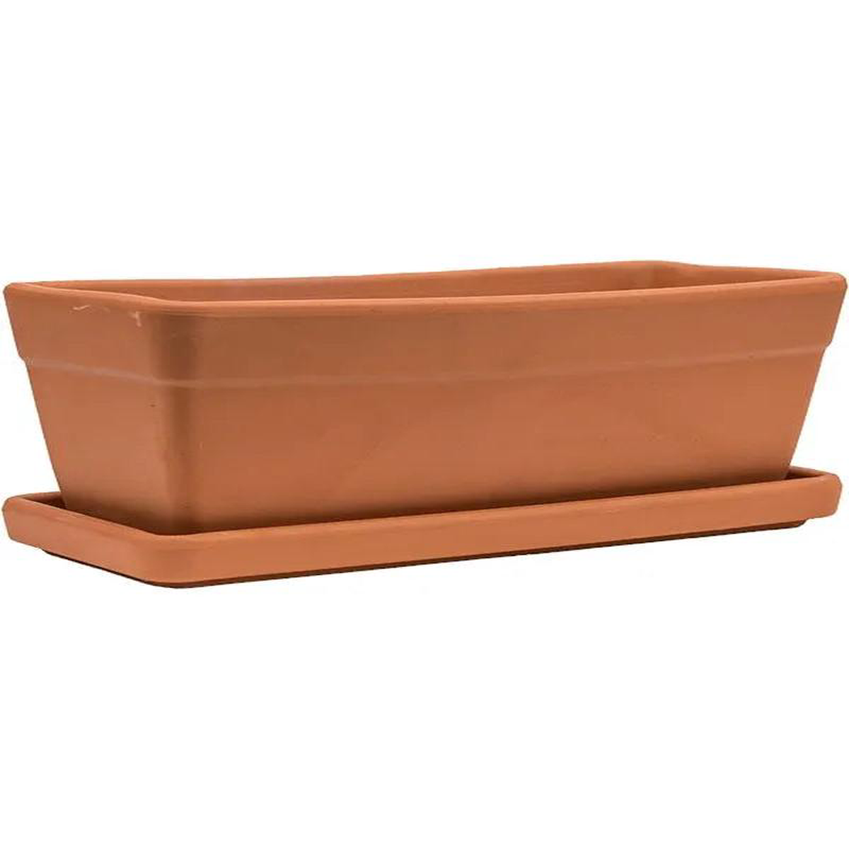 Terra Cotta Plant Pot 16cm Height 39cm Dia Set Balcony Box Saucer