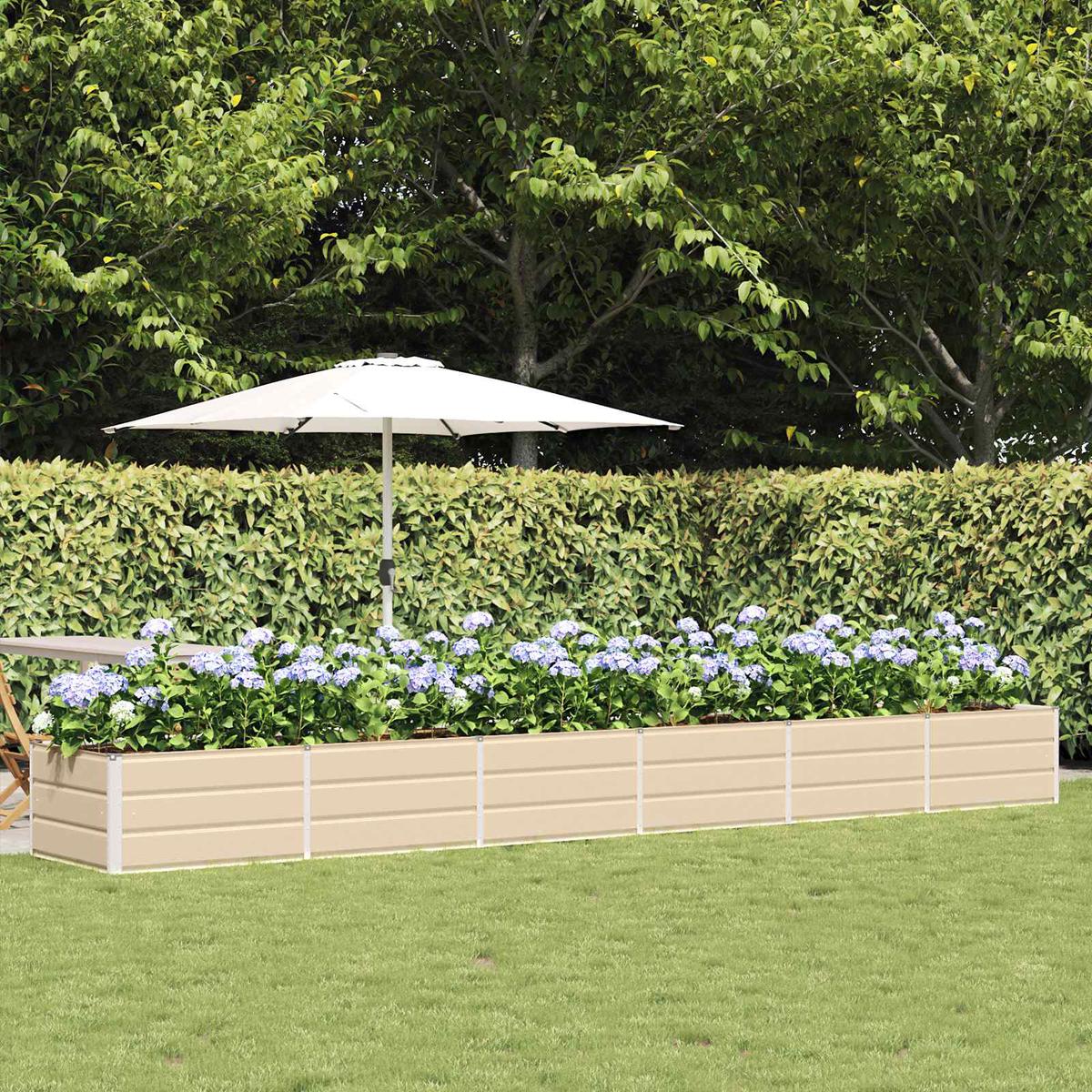vidaXL Planter Ivory 480 x 80 x 45 cm Steel