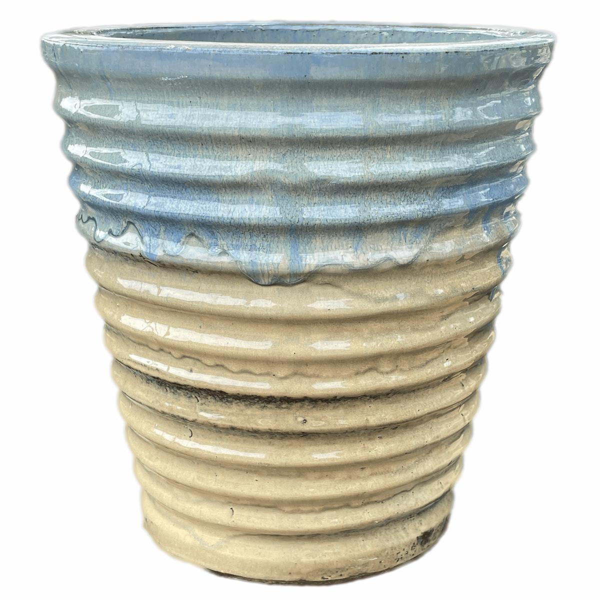 Tapered Ceramic Cylinder - Horizontal Stripe - 20" x 20" x 28" | Montana Sunset