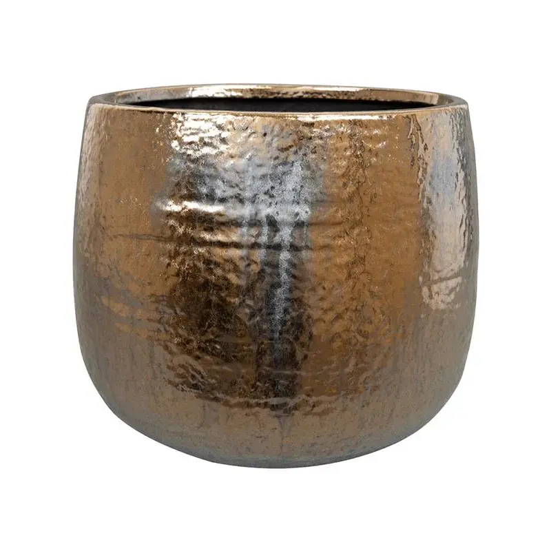 Yvette Plant Pot 22cm Height 21.5cm Dia Pot Gold
