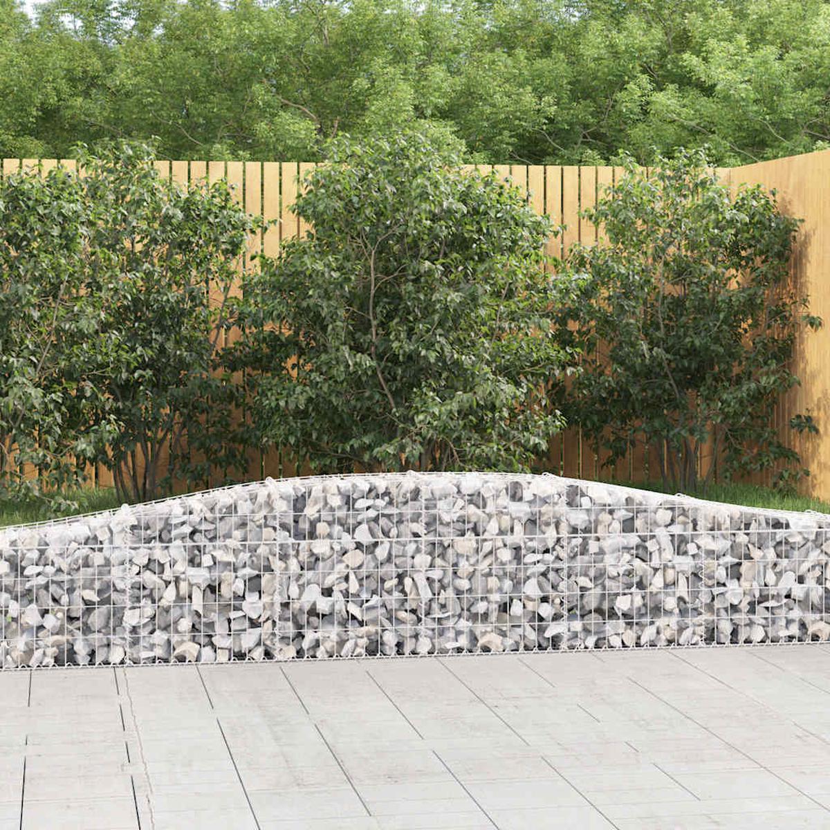 vidaXL Arched Gabion Baskets 3 pcs 400x30x40/60 cm Galvanised Iron