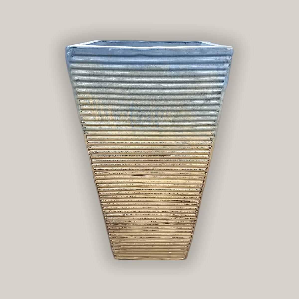 297M28 - Montana Sunset Horizontal Line Ceramic Square Planter - 9" x 9" x 21" | Montana Sunset