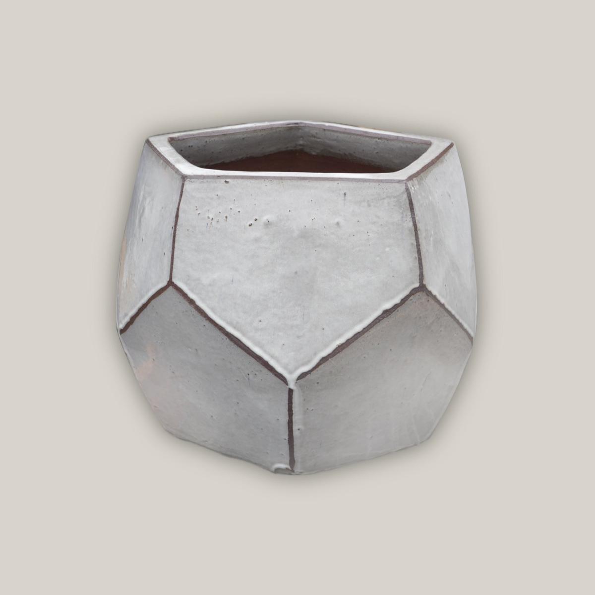 8400N12 - White Modern Geometric Pot - 23" x 23" x 23" | White | Ceramic