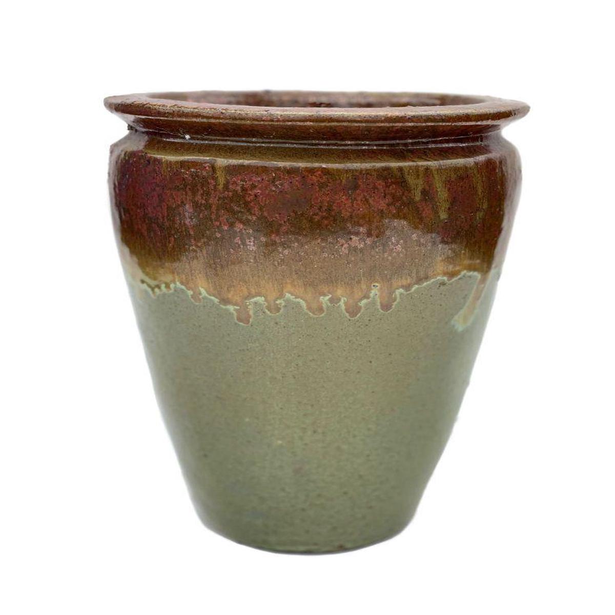 9009P17 - Ceramic Pavia Planter - Copper Red Avocado | 20" x 20" x 28"