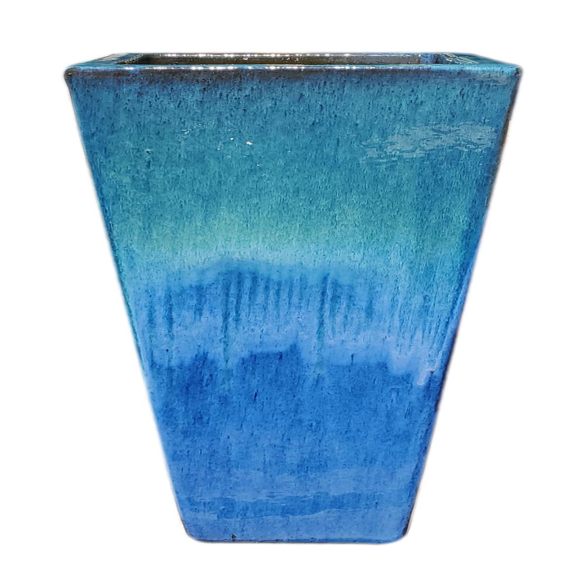 9062P37 8211 AquaBlue Ceramic Wedge Planter 8211 218221 x 218221 x 408221 AquaBlue