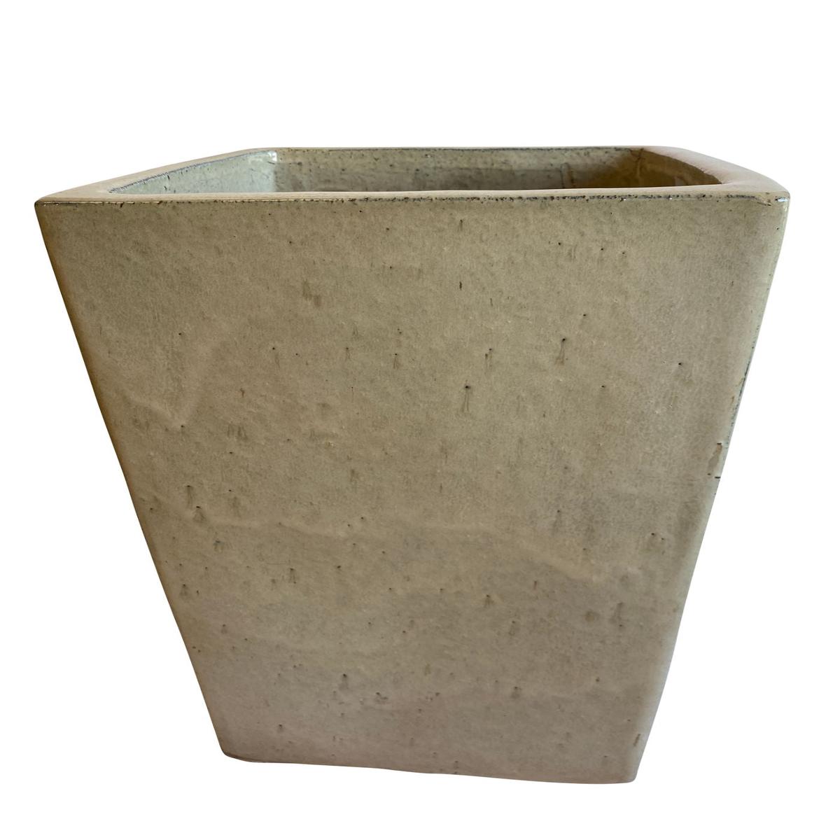 208M3 - Modern Square Ceramic Planter - 12" x 12" x 19" / Cream