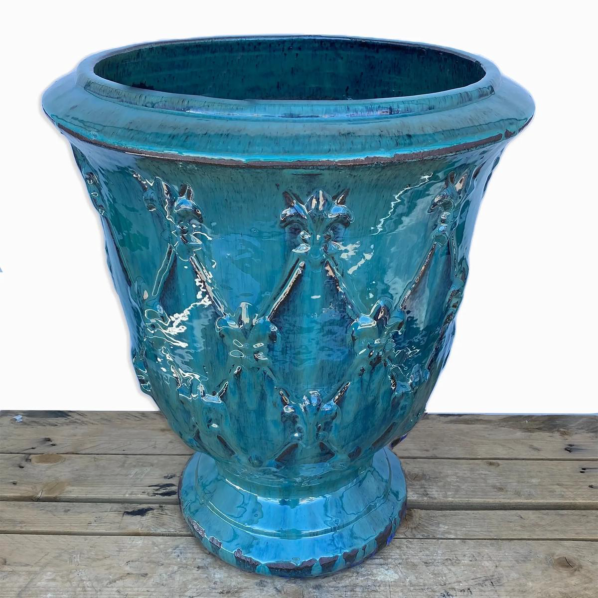 9926C47 8211 Antique Aqua Lucca Ceramic Urn Planter 8211 188221 x 188221 x 228221