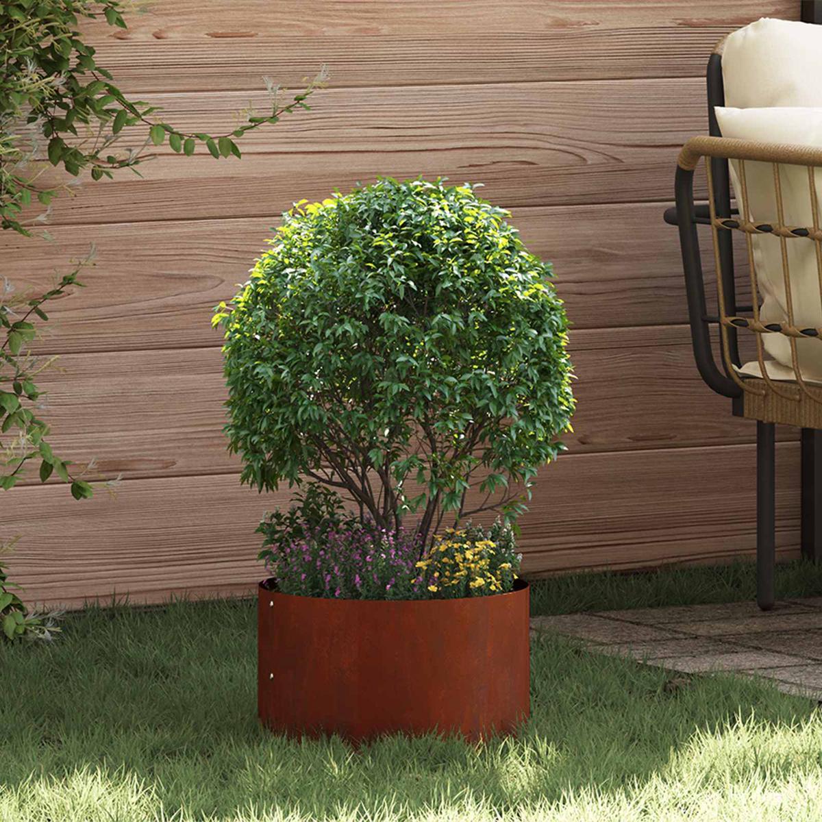 vidaXL Planter Ring Brown 30 x 30 x 20 cm Weathering Steel