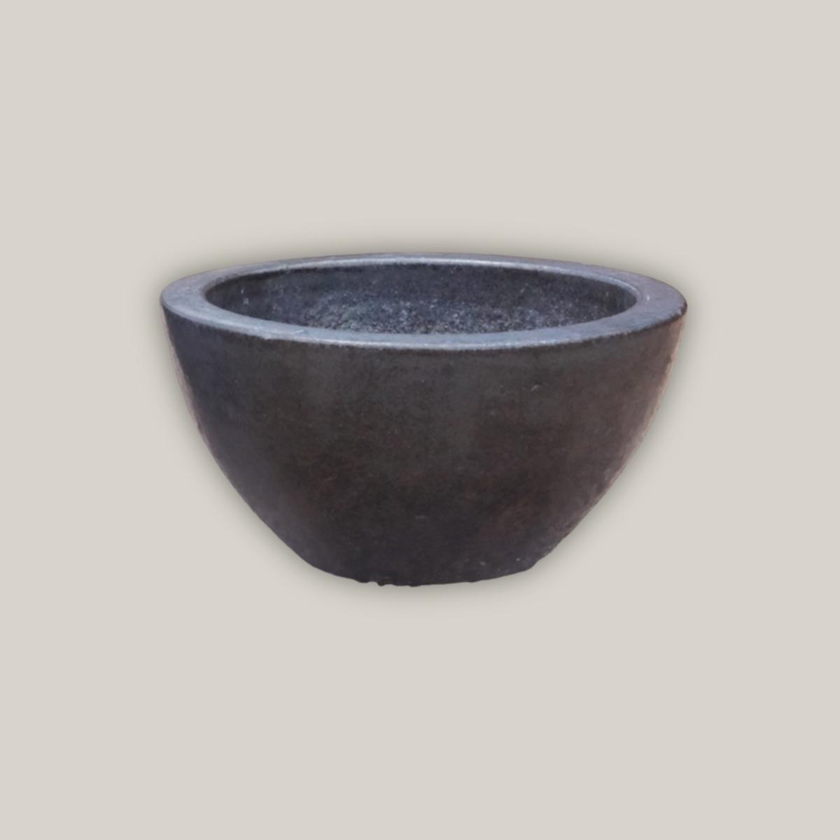 6032H33 - Matte Black Wide Succulent Bowl - 14" x 14" x 7" | Matte Black | Ceramic