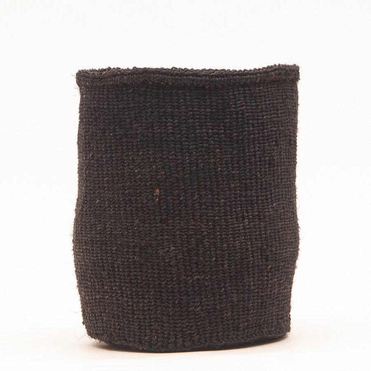 USIKU: Coal Black Woven Storage Basket