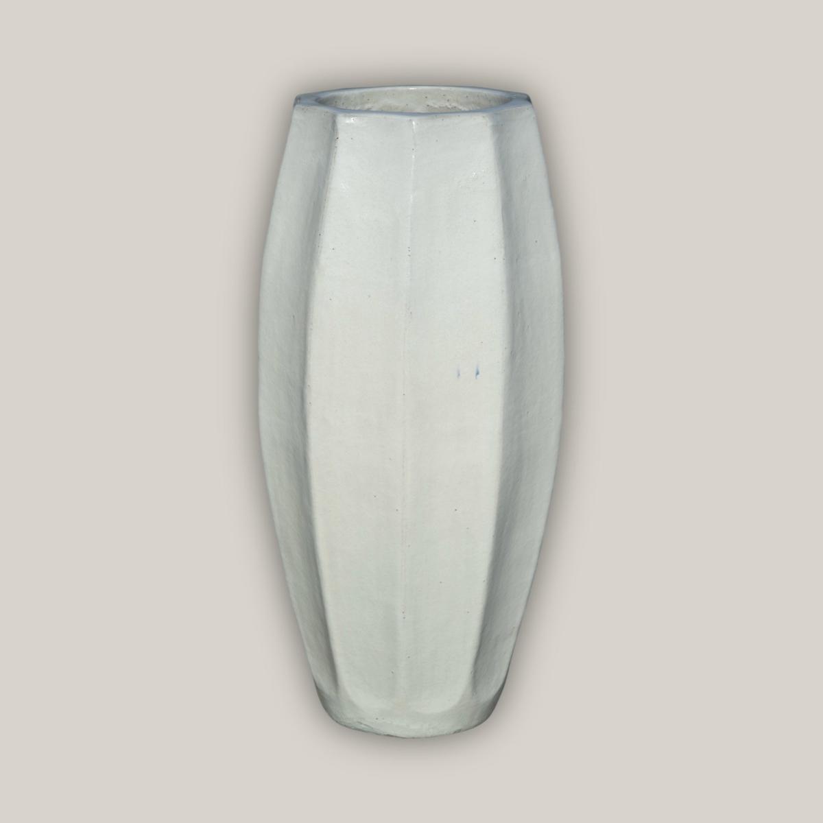 6077H25 - White Star Fruit Planter - 23" x 23" x 46" | White | Ceramic