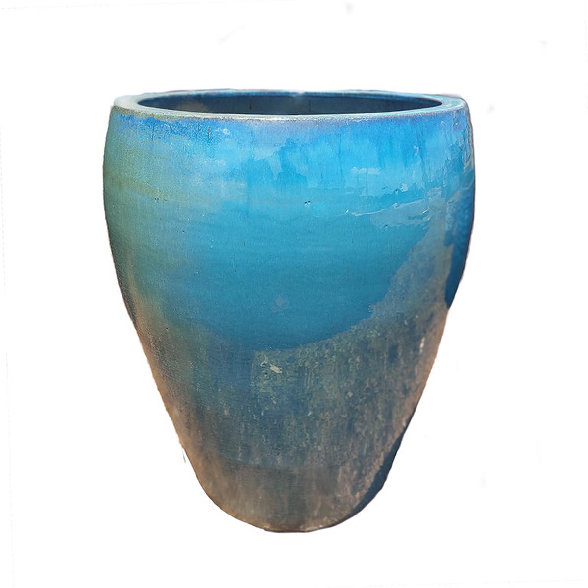 6013H42 - Lion Noodle Ceramic Pot - 14" x 14" x 15" / Turquoise