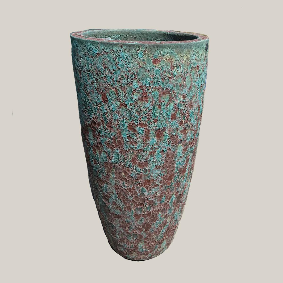 6036H85 - Peacock Coral Tapered Cylinder Planter - 11"x 11"x 22" / Peacock Coral