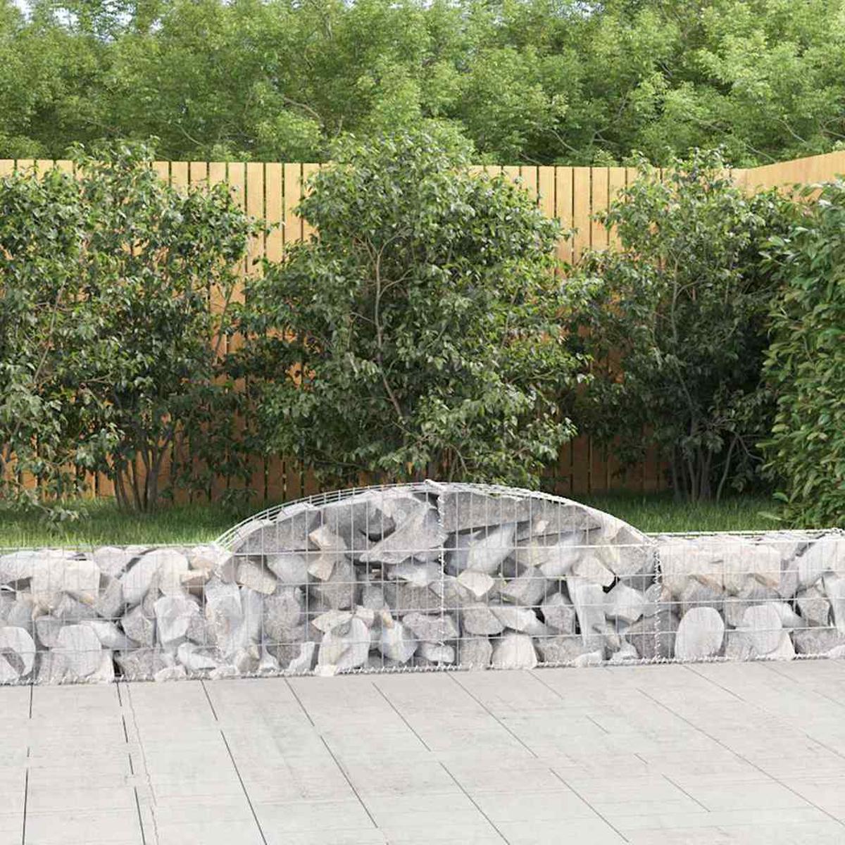 vidaXL Arched Gabion Baskets 2 pcs 300x30x40/60 cm Galvanised Iron