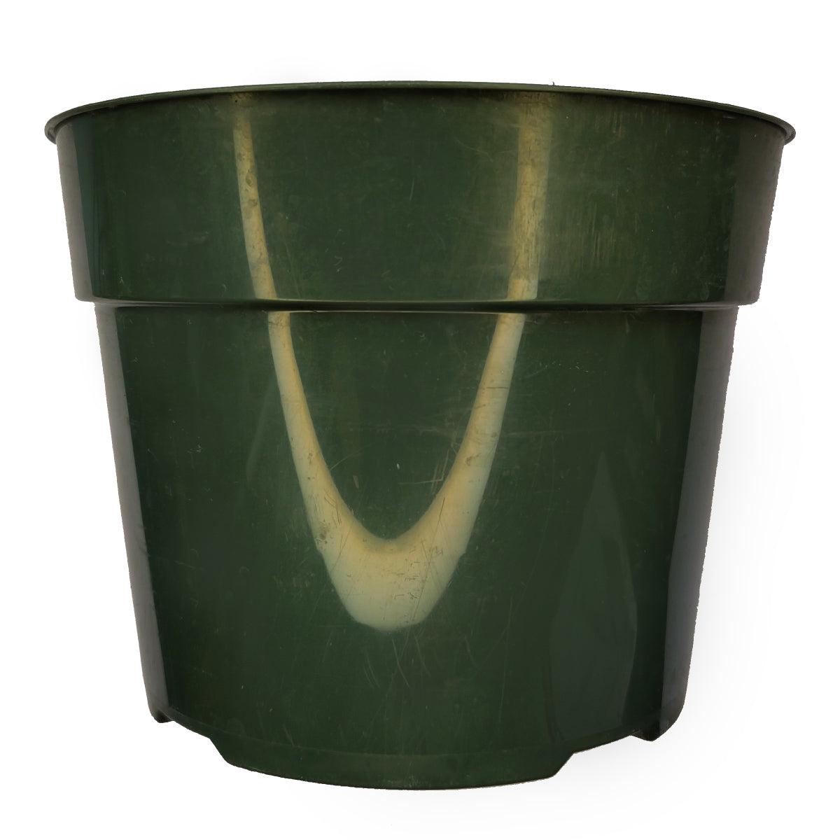 6 Inch Round Plastic Planter - Green