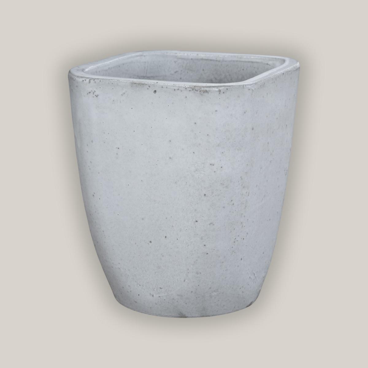 3015L4FS - White Modern Tapered Square Planter - FREE SHIPPING - 7" x 7" x 8"