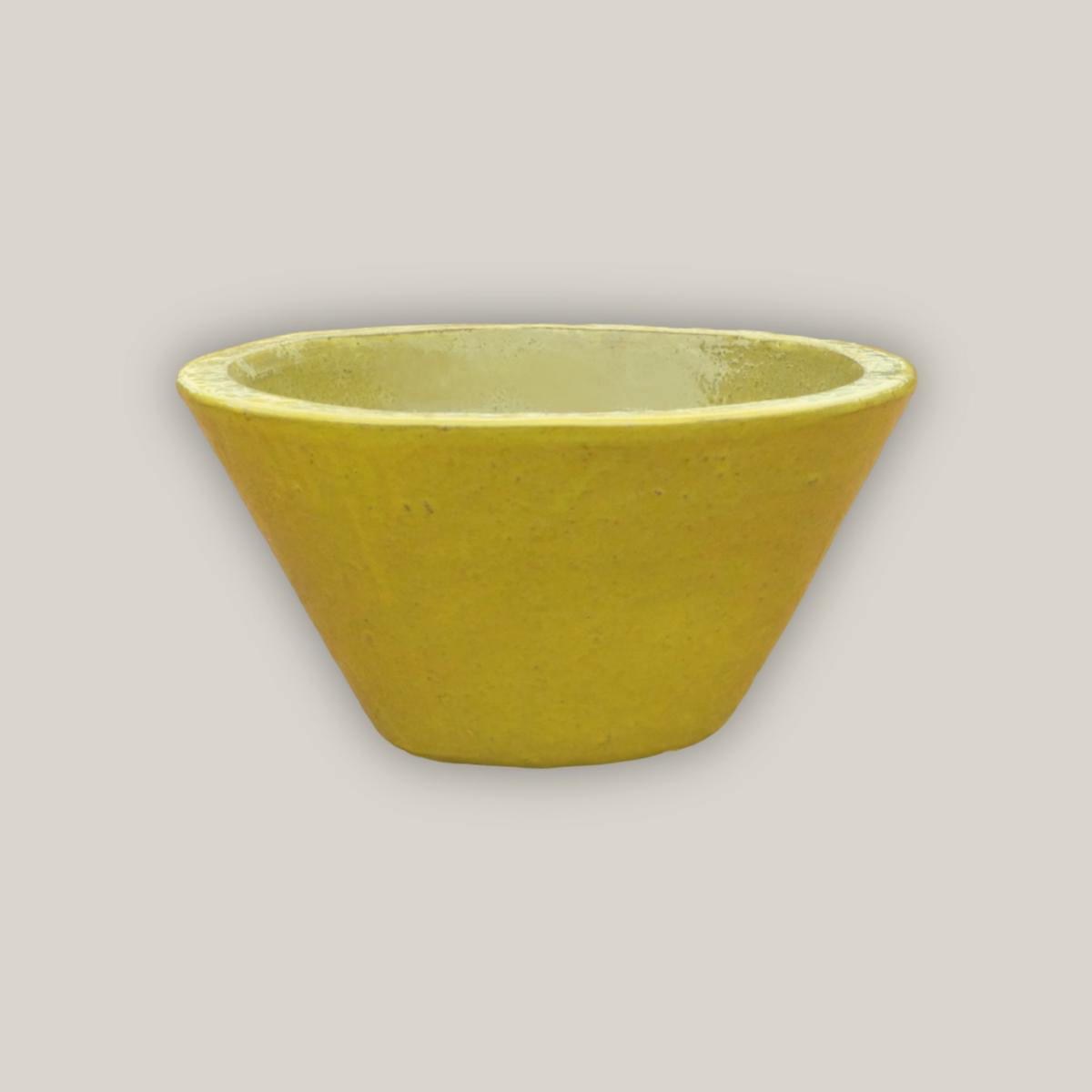 8161S29 8211 Yellow Ceramic Cone Bowl Planter 8211 168221 x 168221 x 88221 Yellow