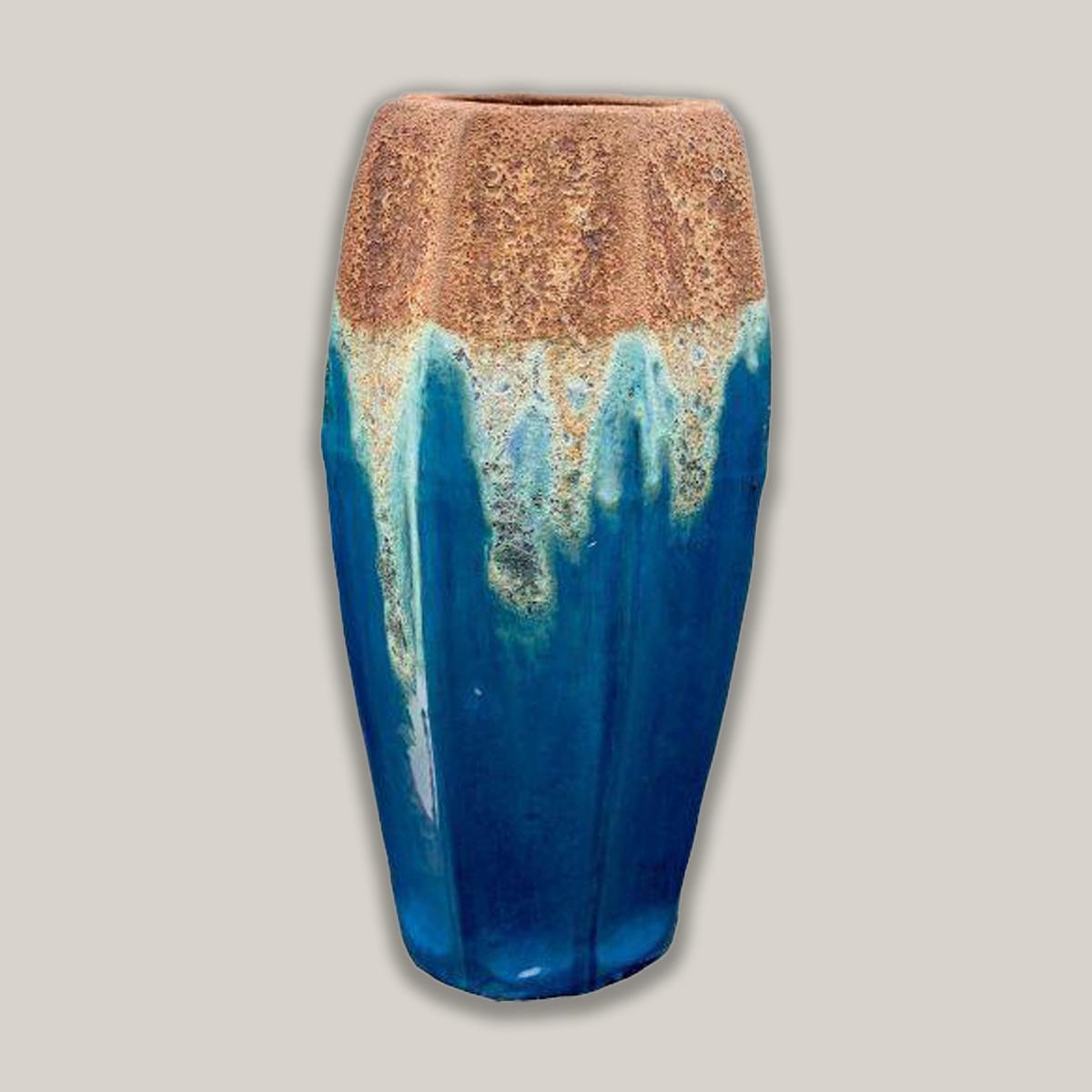 8396S43 - Angkor/Marble Green Star Fruit Planter - 18" x 18" x 35" | Angkor/Marble Green | Ceramic