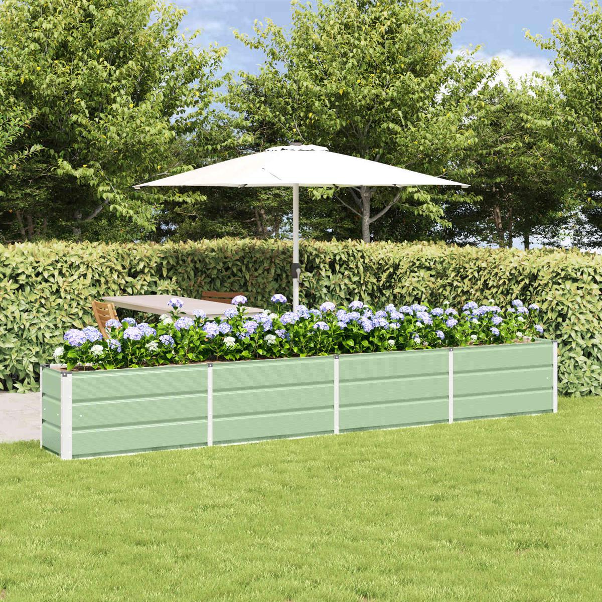 vidaXL Planter Green 320 x 40 x 45 cm Steel