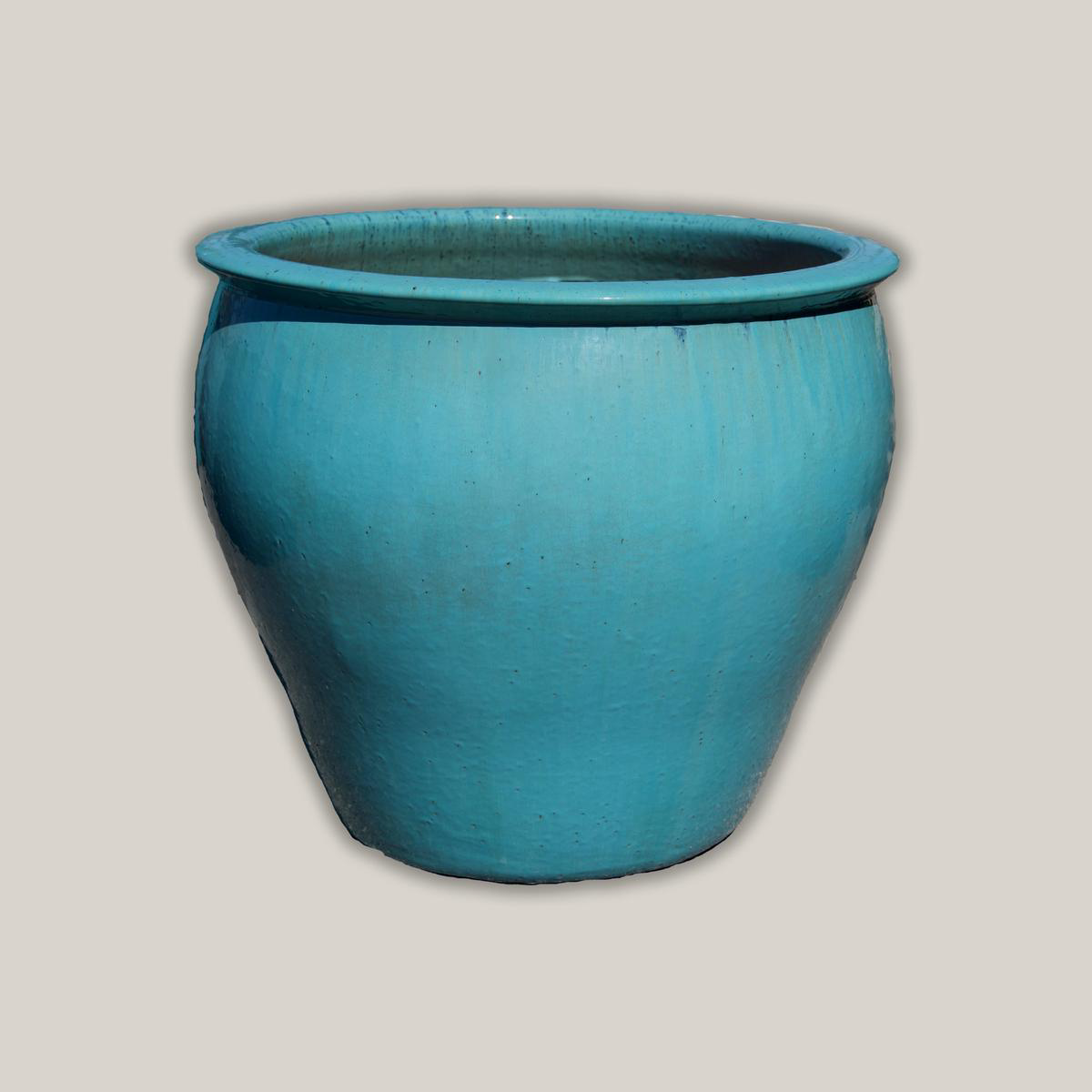 6004H1 8211 Turquoise Round Rim Tapered Planter 8211 238221 x 238221 x 218221 Turquoise Ceramic