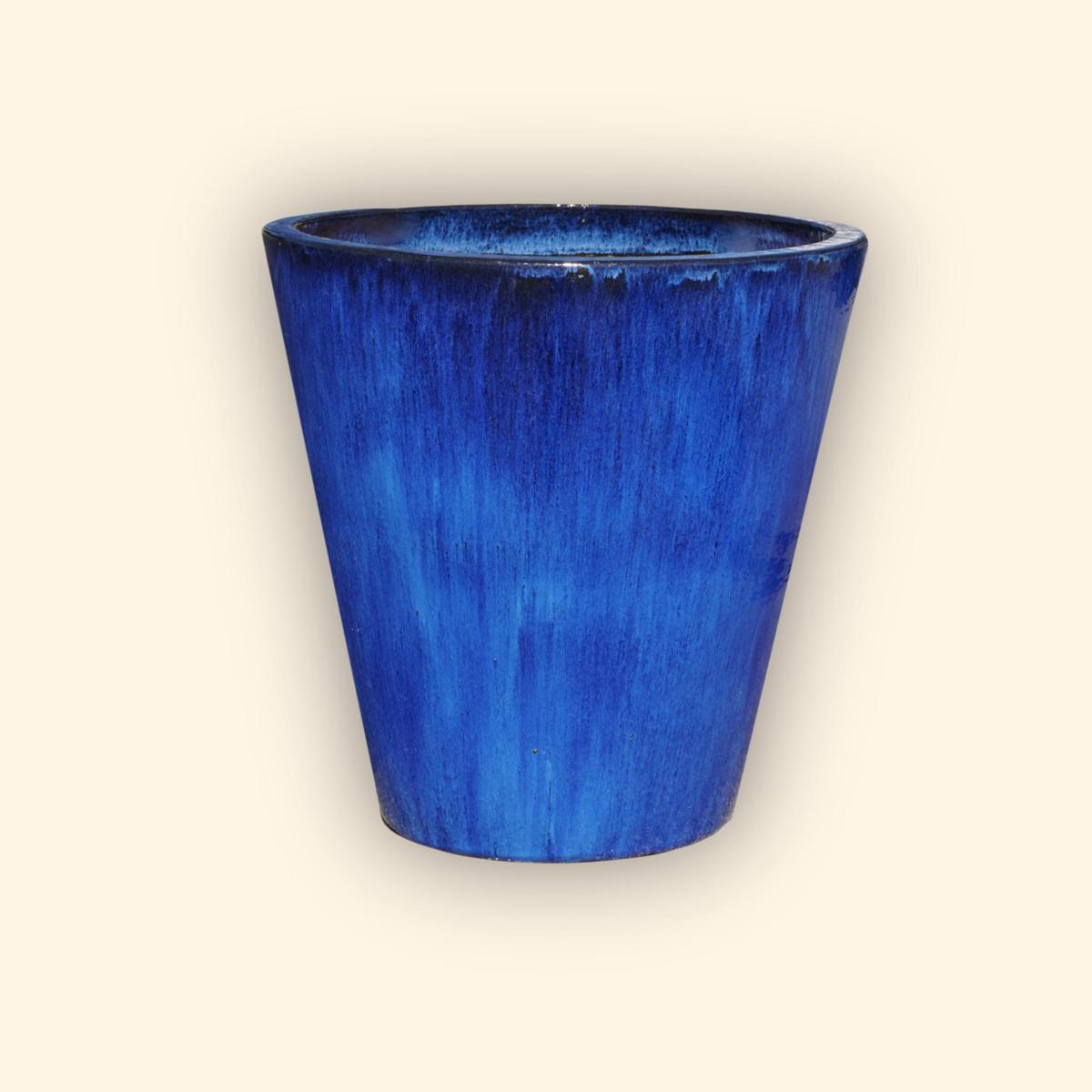 8963N8 - Blue Huge Ceramic Cone Planter - 18" x 18" x 18" / Blue