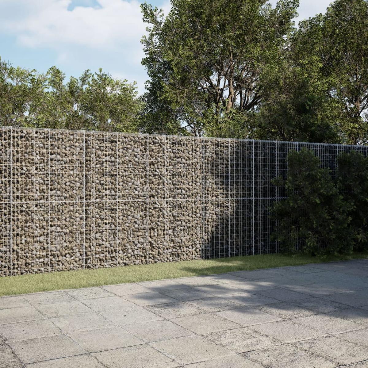 vidaXL Gabion Basket with Cover 450x100x200 cm Galvanised Iron