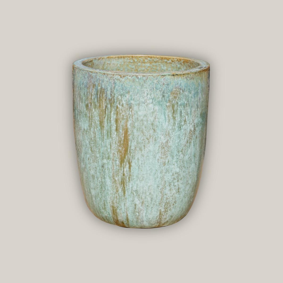 3044OGA - Opal Green Tall Tapered U Planter - 10" x 10" x 18" | Opal Green | Ceramic