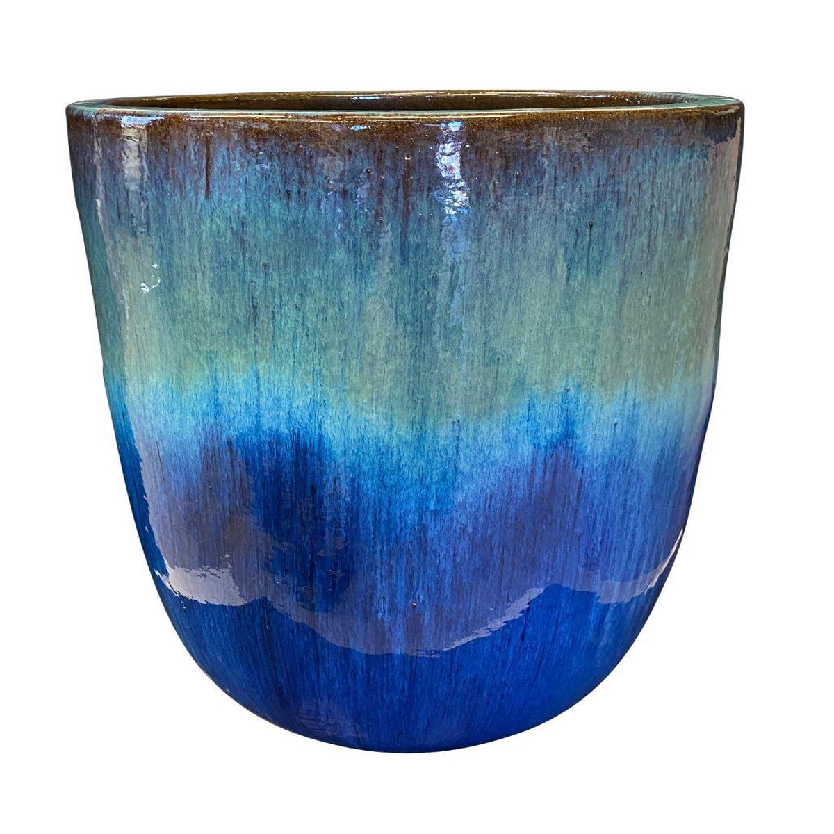 9014P37 8211 AquaBlue Modern U Cylinder Planter 8211 188221 x 188221 x 248221 AquaBlue Ceramic