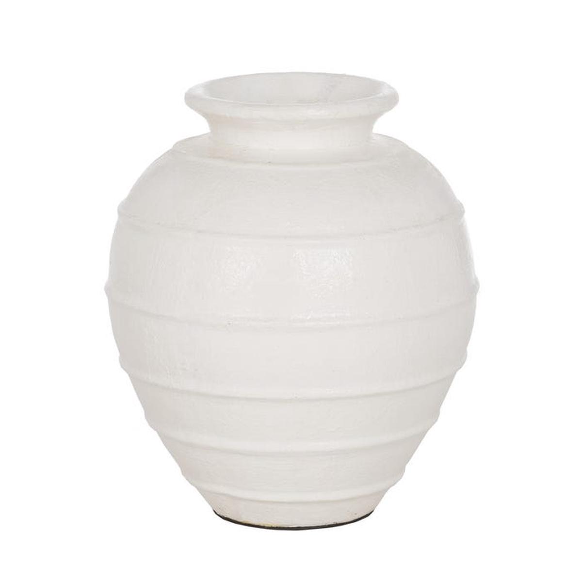 VASE WHITE FIBER CEMENT DECORATION 45 X 45 X 51 CM