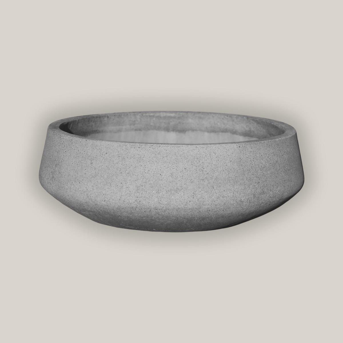 1-7167RSA 8211 River Stone Short Geometric Bowl Planter 8211 278221 x 278221 x 98221 River Stone Fiber Cement