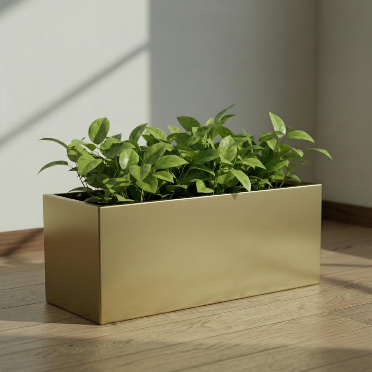 Stainless steel Rectangular Pot Golden