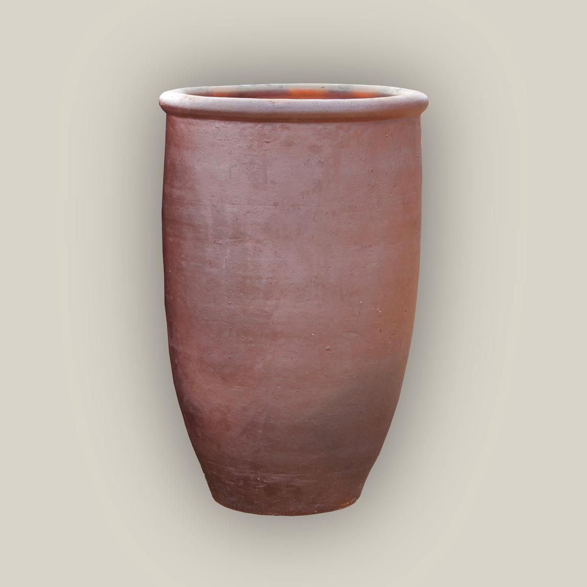 601R14 - Iron Clay Rustic Giant Tapered Tall Cylinder Planter - 30" x 30" x 50" / Iron Clay