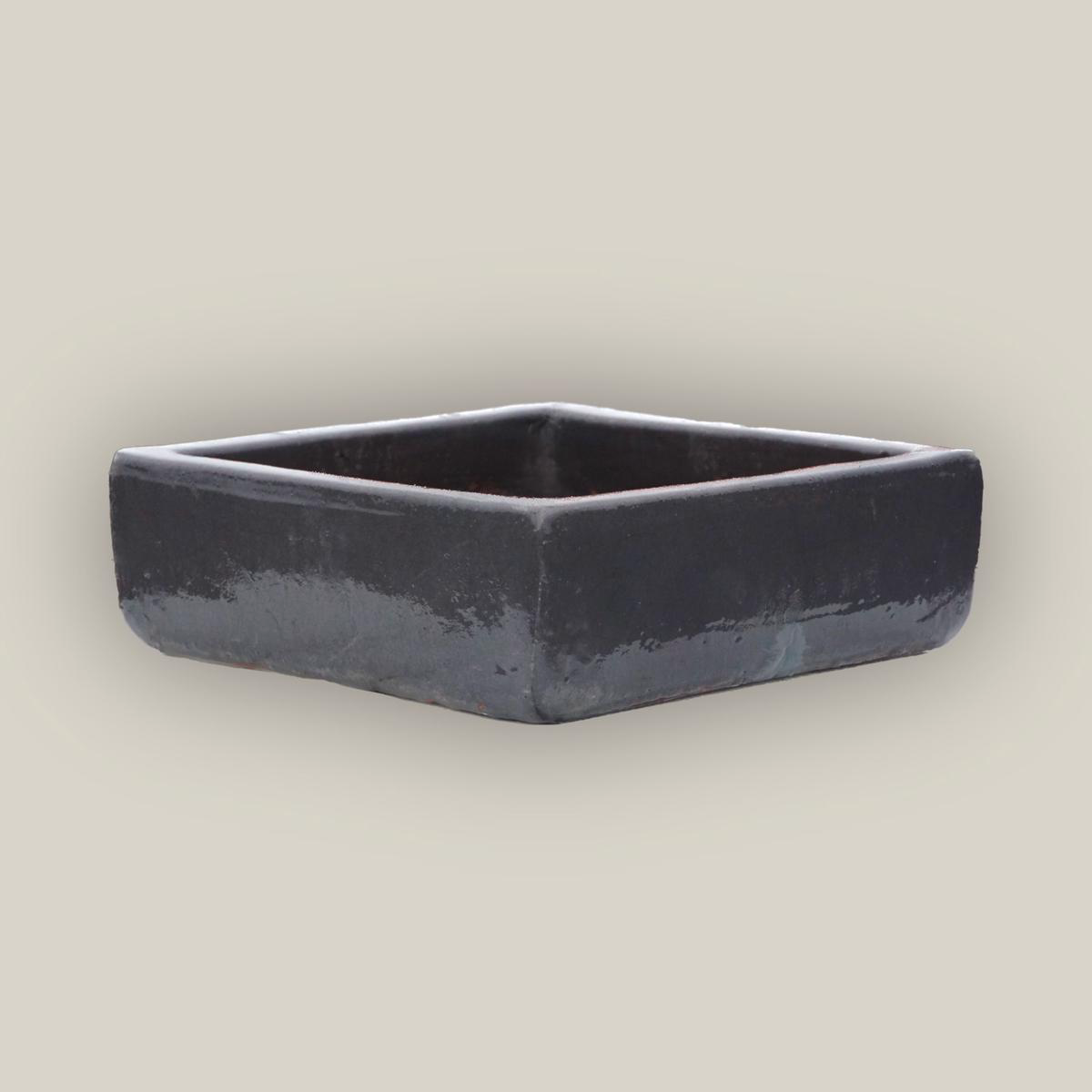 9788C8 8211 Matte Black Low Square Ceramic Planter 8211 108221 x 108221 x 38221 Matte Black