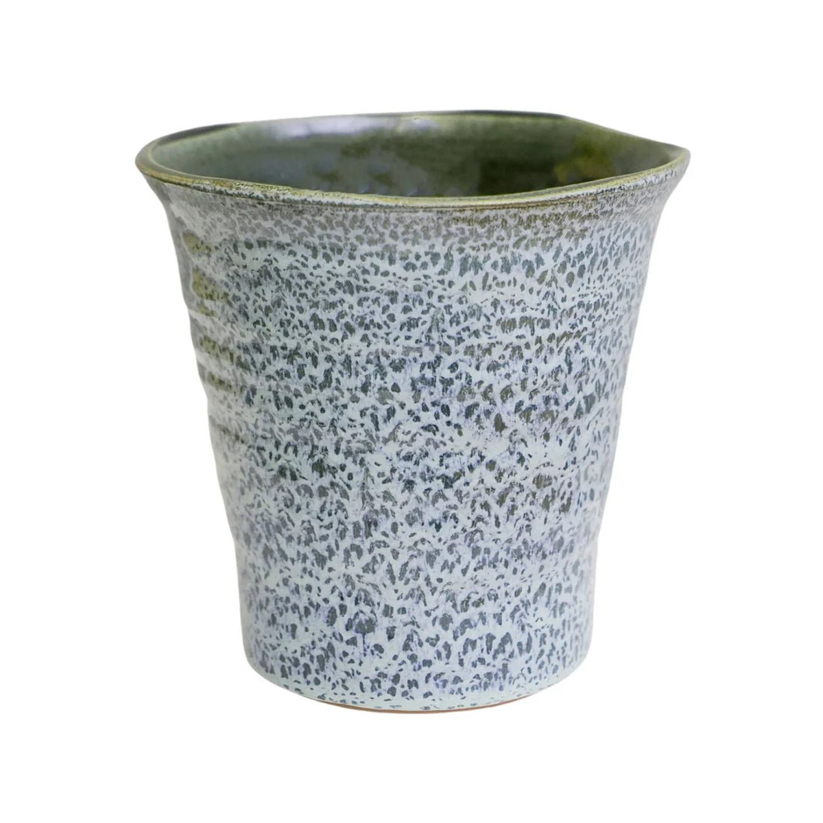Vallo Reactive Glaze Tapered Planter in Blue