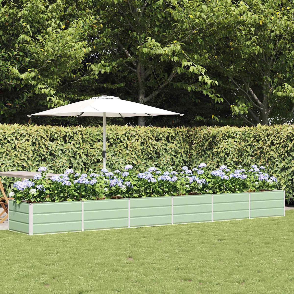 vidaXL Planter Green 480 x 80 x 45 cm Steel