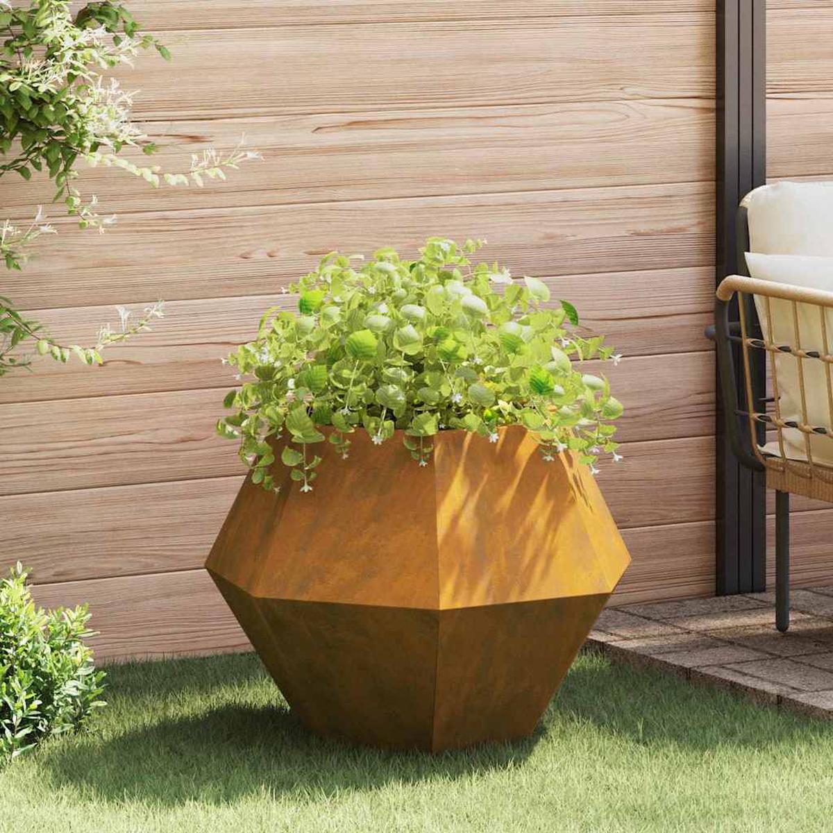vidaXL Planter Rusty 75 x 75 x 60 cm Weathering Steel