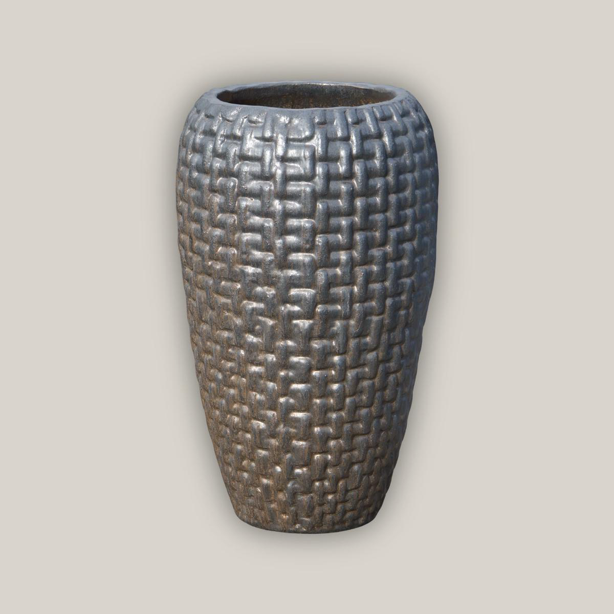 9700C17 8211 Copper Gold Ceramic Tall Woven Planter 8211 208221 x 208221 x 348221 Copper Gold
