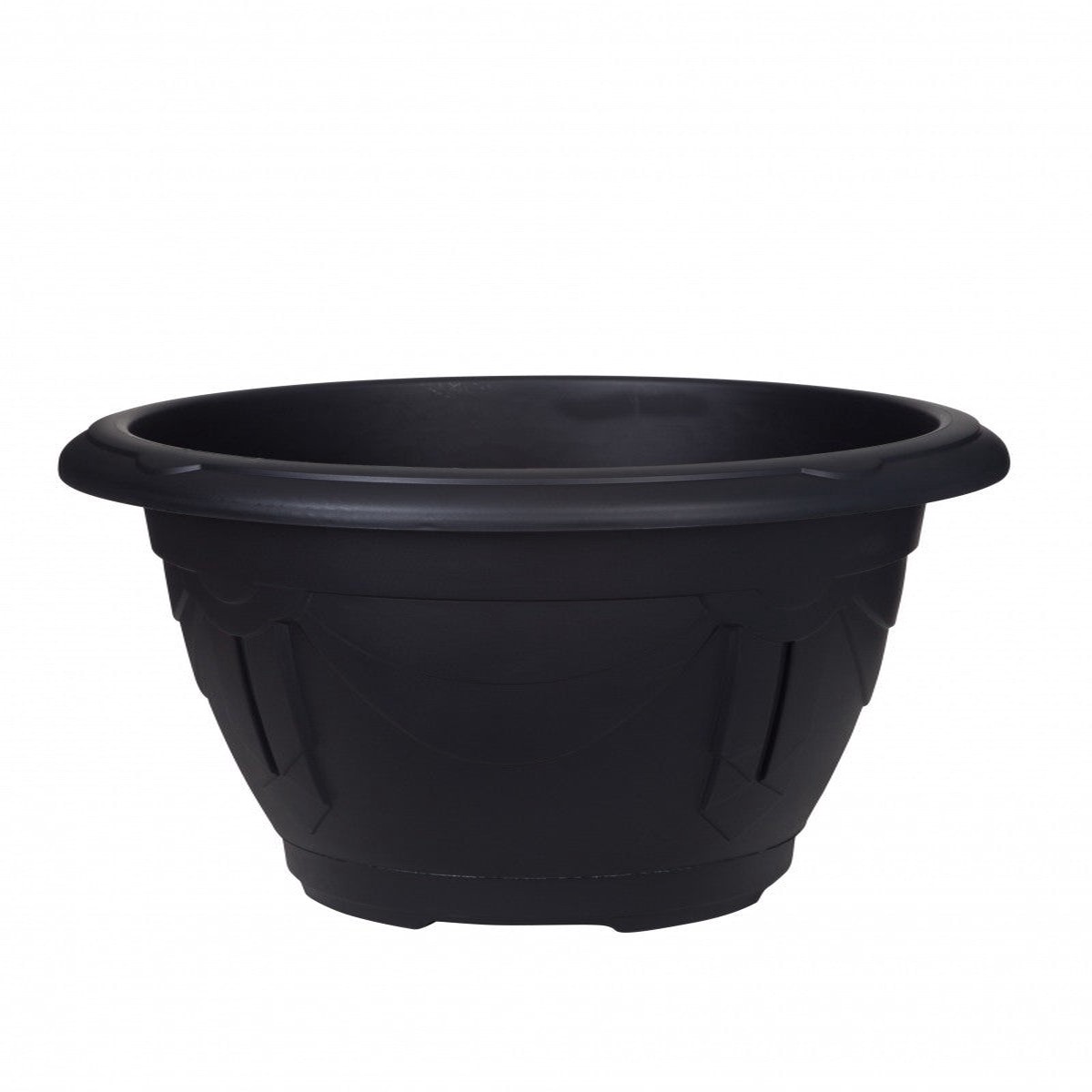 Whitefurze Venetian Round Planter, 43cm, Black