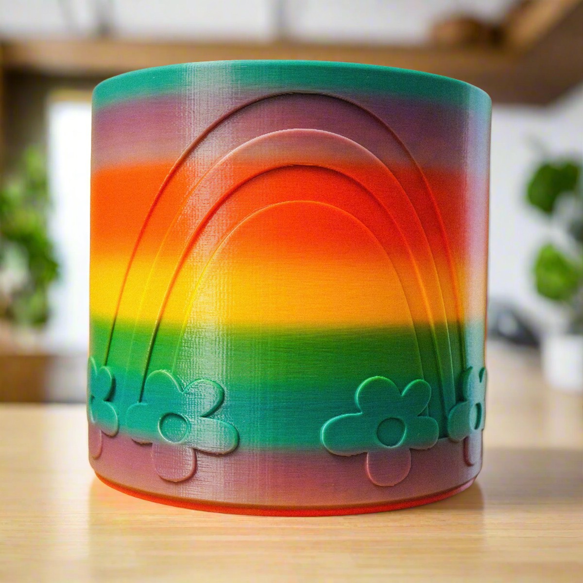 Daisy Rainbow Planter Terracotta5InchWithoutDripTray